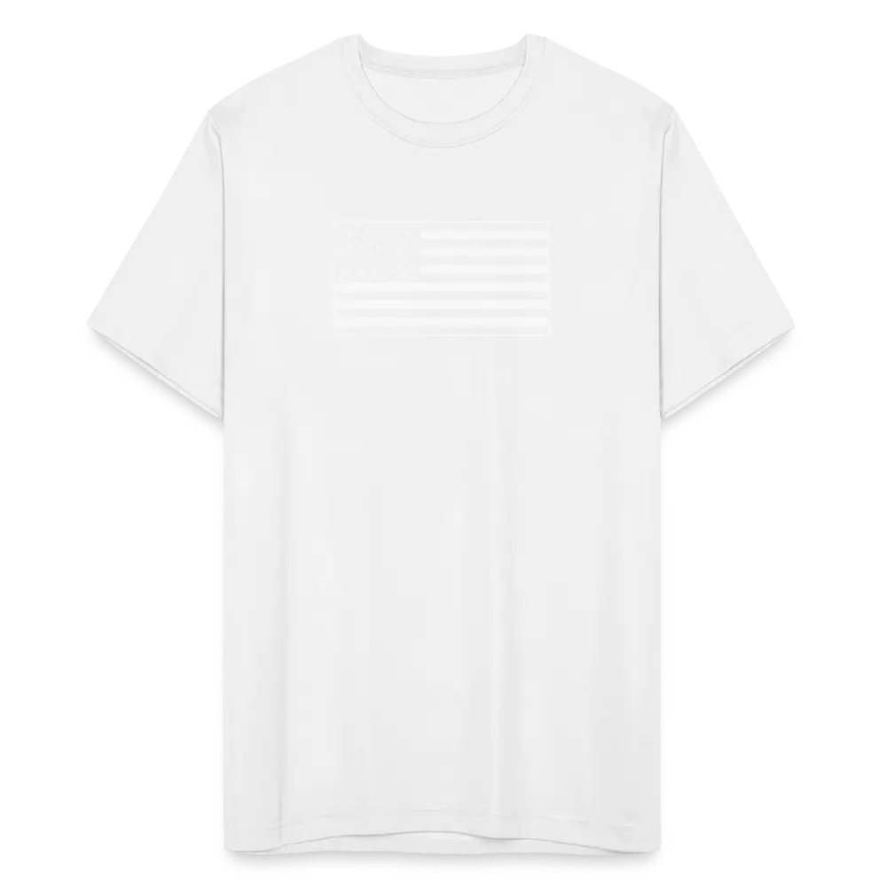 Moisture-Wicking Performance T-Shirt with American Flag Design - white