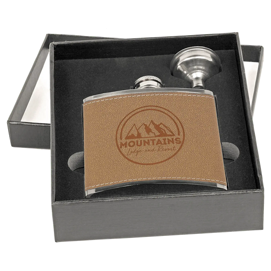 Leather Flask Brown Color