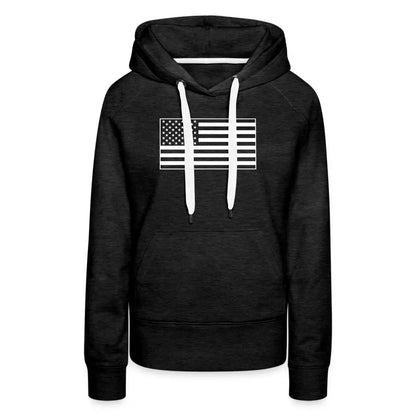 American Flag Women's Premium Hoodie - charcoal grey