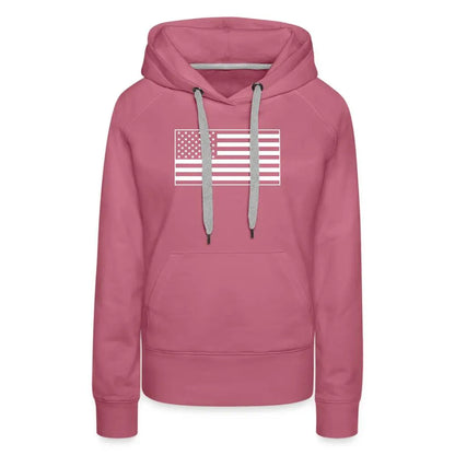 American Flag Women's Premium Hoodie - mauve