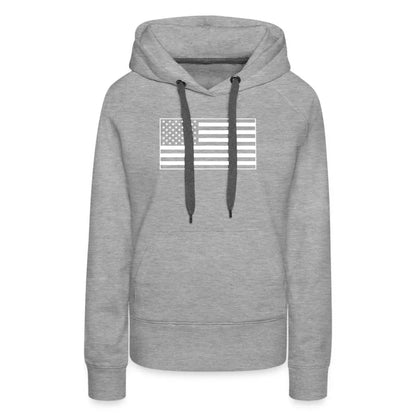 American Flag Women's Premium Hoodie - heather grey