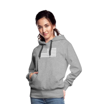 American Flag Women's Premium Hoodie - heather grey