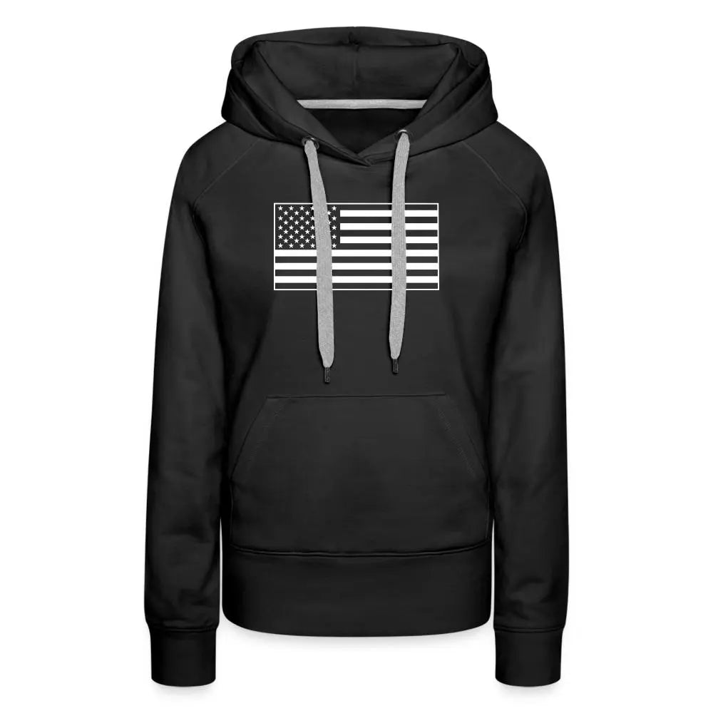 American Flag Women's Premium Hoodie - black