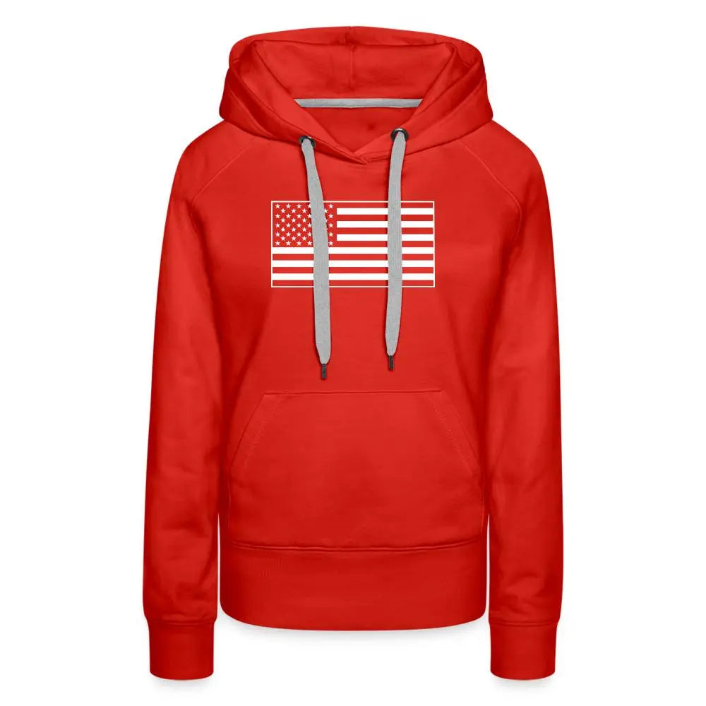 American Flag Women's Premium Hoodie - red