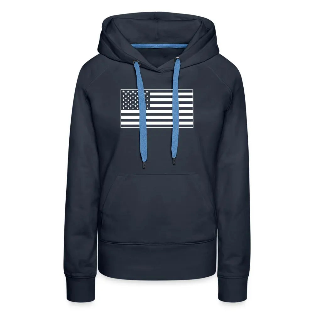 American Flag Women's Premium Hoodie - navy