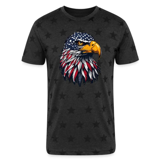 Freedom Eagle Tee - Unisex Adult Stars T-Shirt - charcoal star 