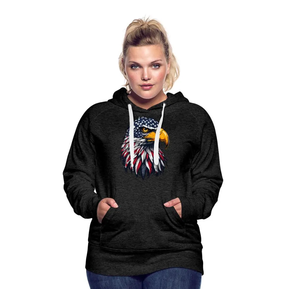 Freedom Eagle - Women’s Premium Hoodie - charcoal grey