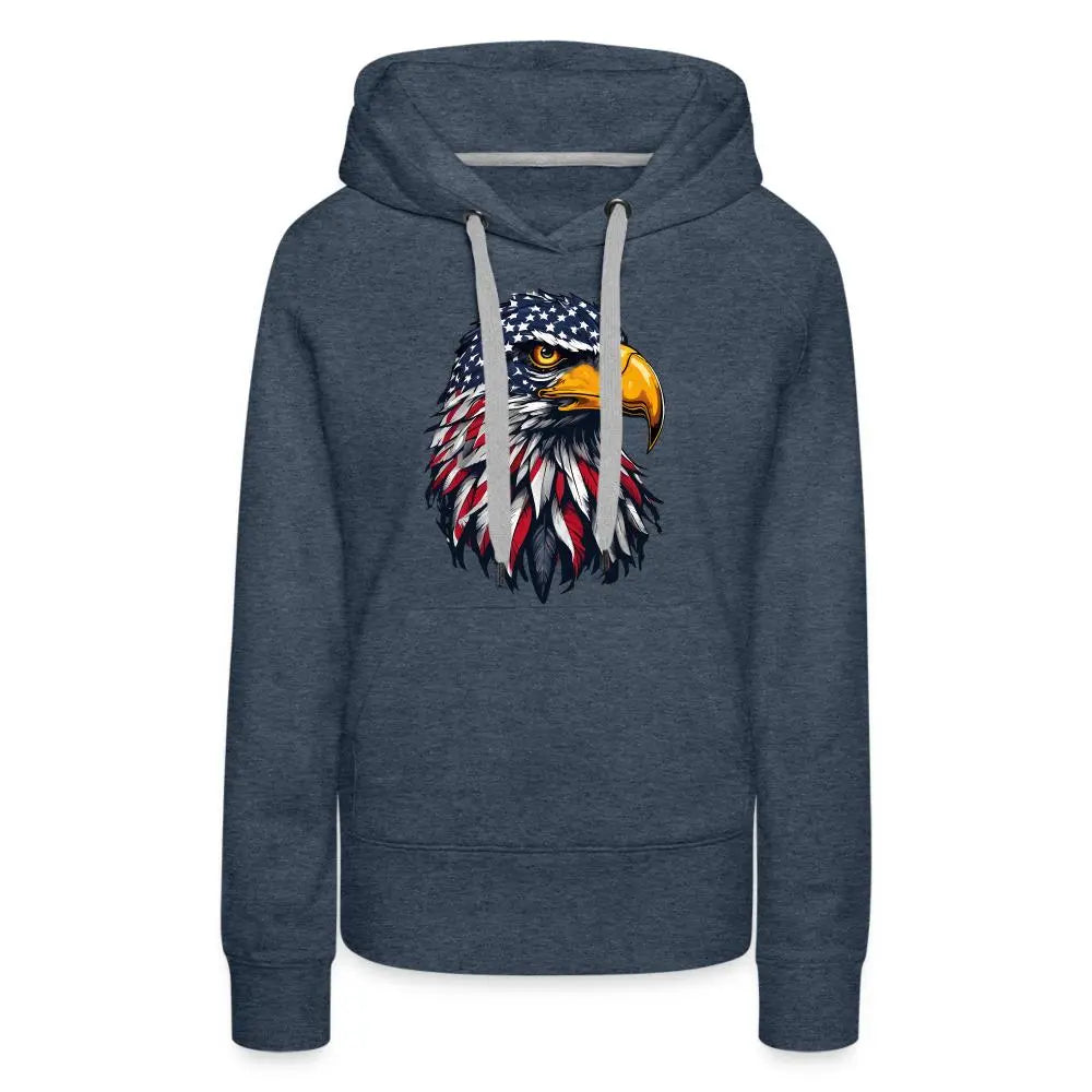 Freedom Eagle - Women’s Premium Hoodie - heather denim