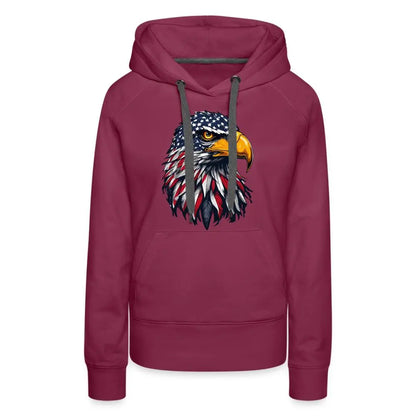 Freedom Eagle - Women’s Premium Hoodie - burgundy