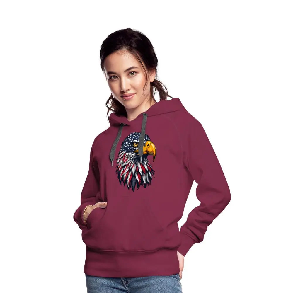 Freedom Eagle - Women’s Premium Hoodie - burgundy