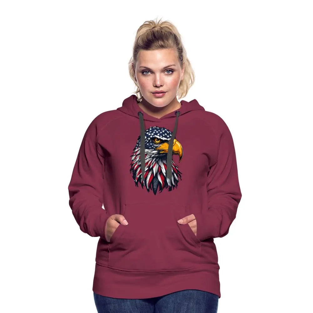 Freedom Eagle - Women’s Premium Hoodie - burgundy