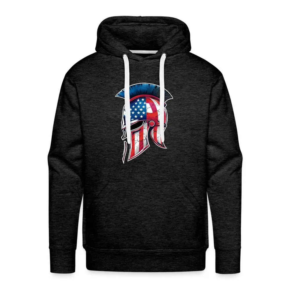 Spartan Designs Premium Hoodie - Rugged Patriotism Meets Ultimate Comfort - charcoal grey