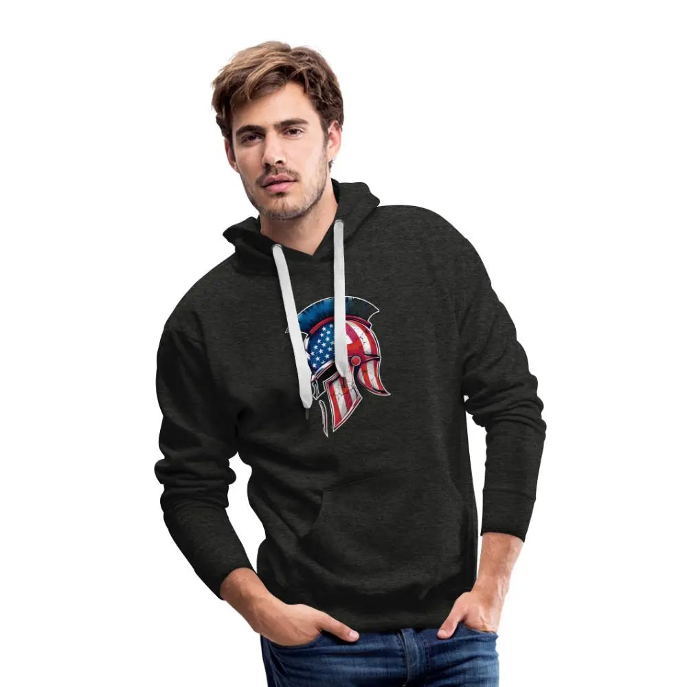 Spartan Designs Premium Hoodie - Rugged Patriotism Meets Ultimate Comfort - charcoal grey