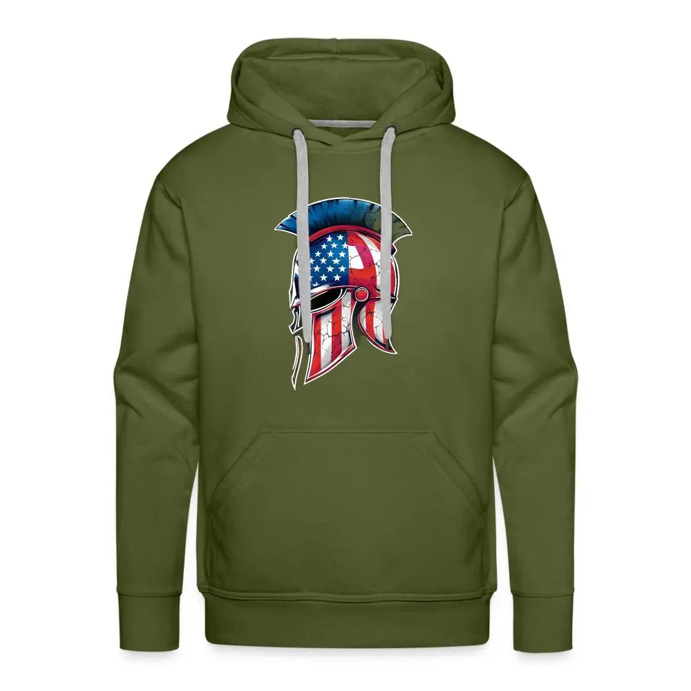 Spartan Designs Premium Hoodie - Rugged Patriotism Meets Ultimate Comfort - olive green