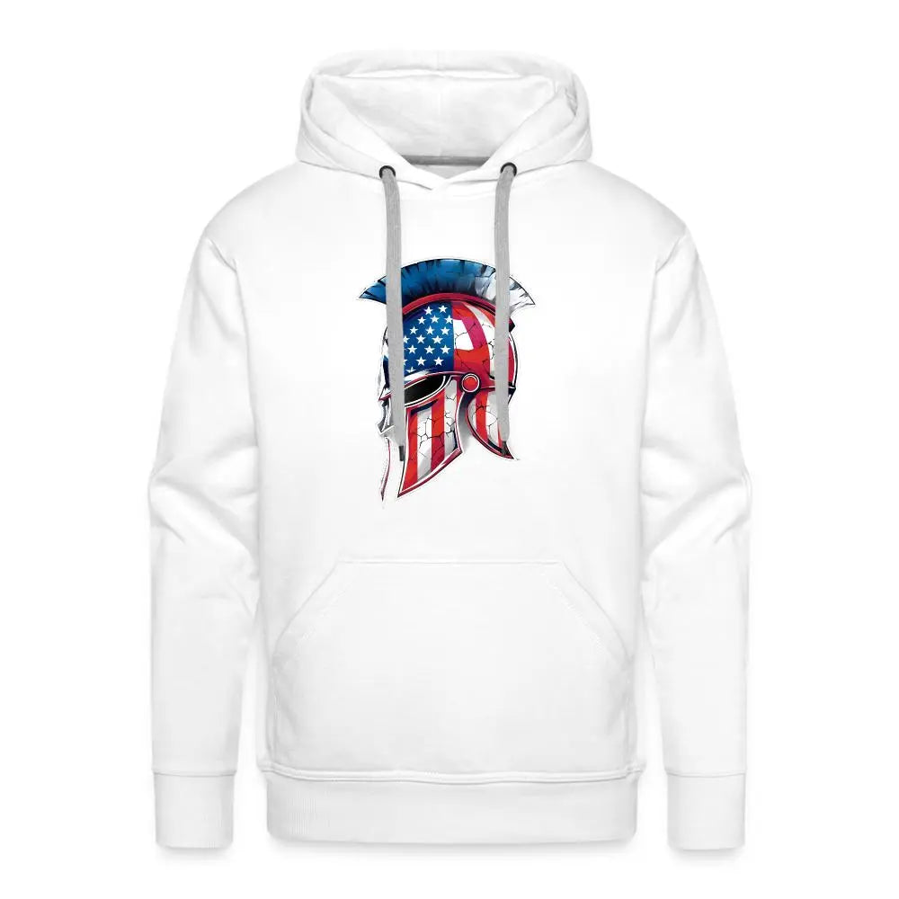 Spartan Designs Premium Hoodie - Rugged Patriotism Meets Ultimate Comfort - white