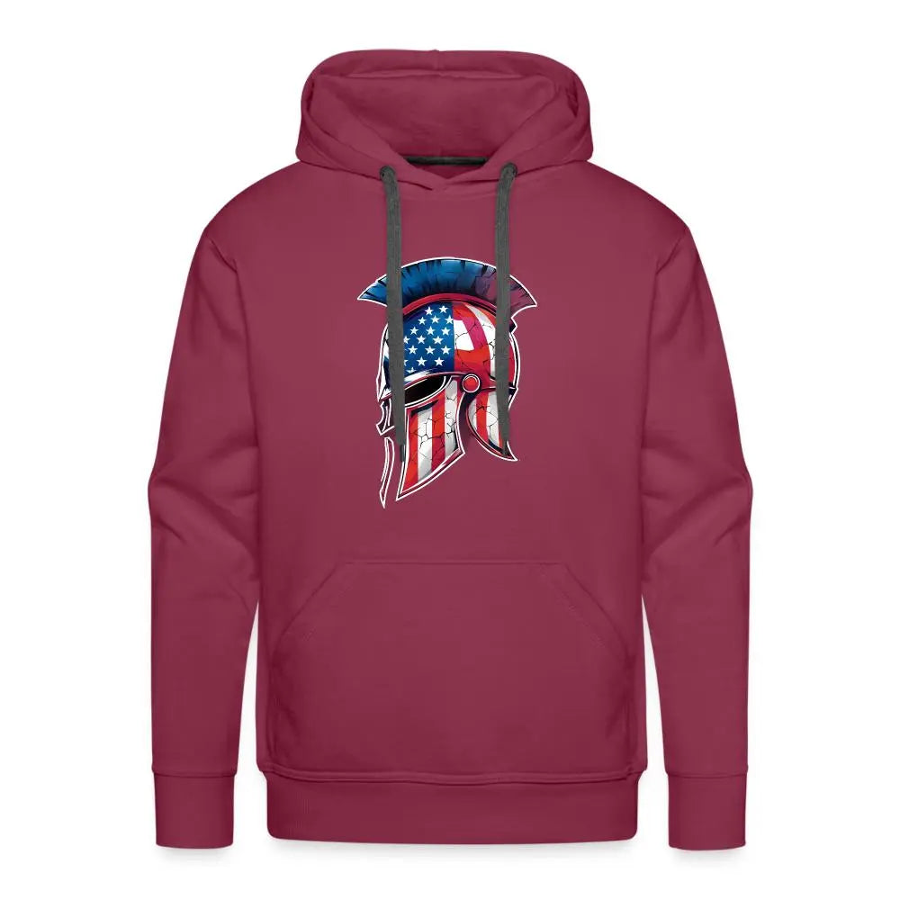 Spartan Designs Premium Hoodie - Rugged Patriotism Meets Ultimate Comfort - burgundy