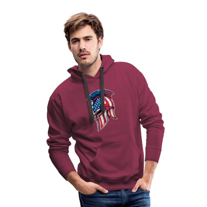 Spartan Designs Premium Hoodie - Rugged Patriotism Meets Ultimate Comfort - burgundy