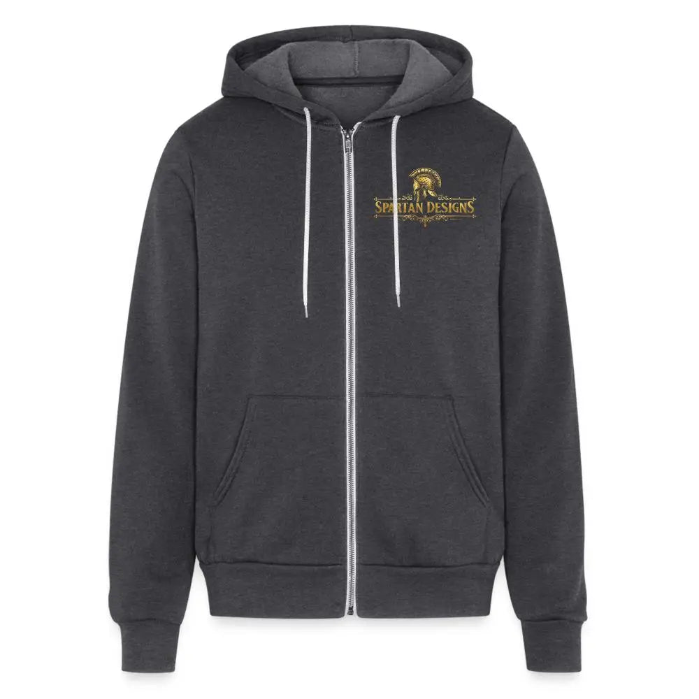 The Huckleberry Zip Up Unisex Full Zip Hoodie - charcoal grey