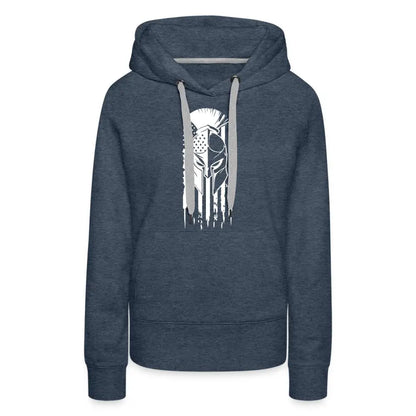 (white logo) Warrior’s Pride Women’s Hoodie - heather denim