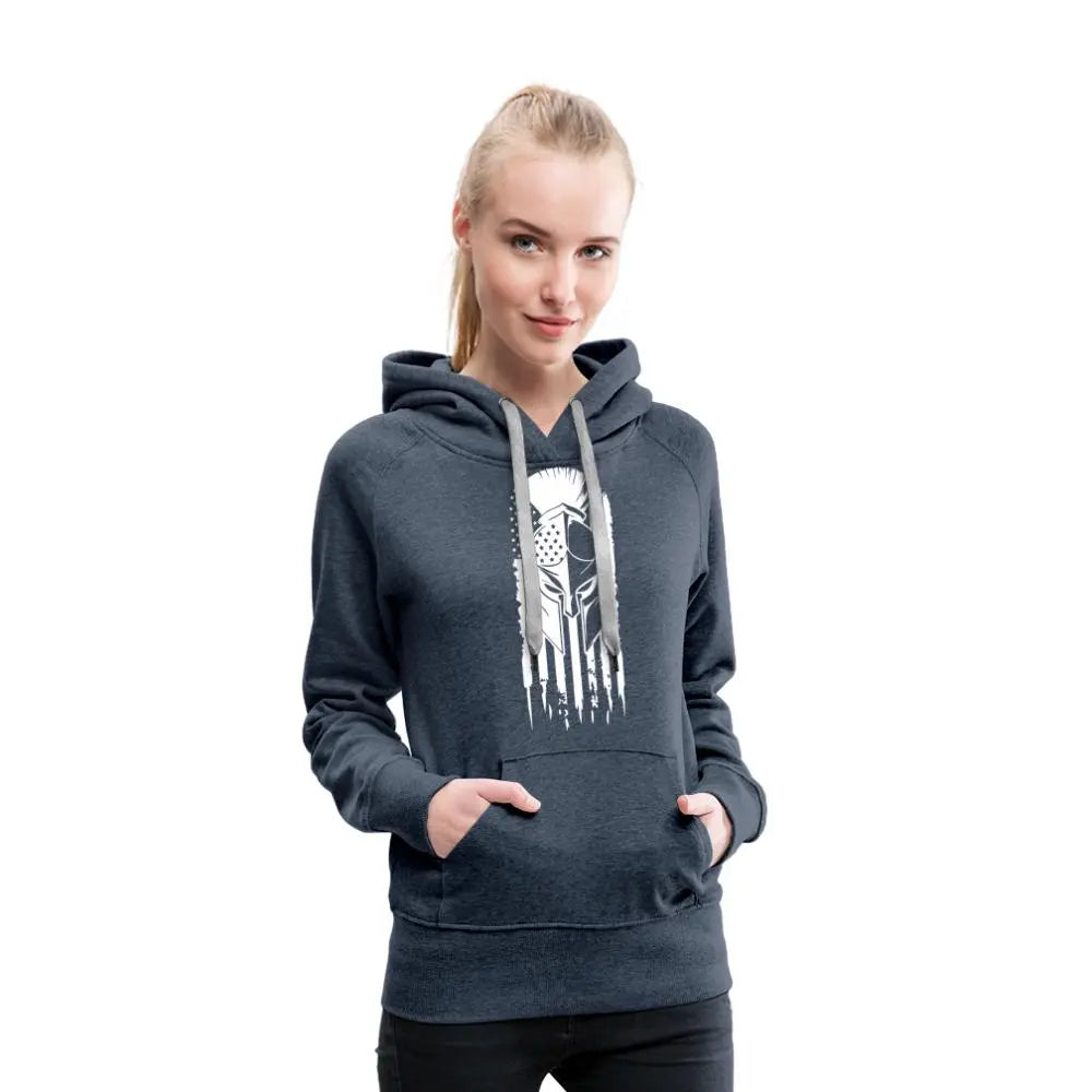 (white logo) Warrior’s Pride Women’s Hoodie - heather denim