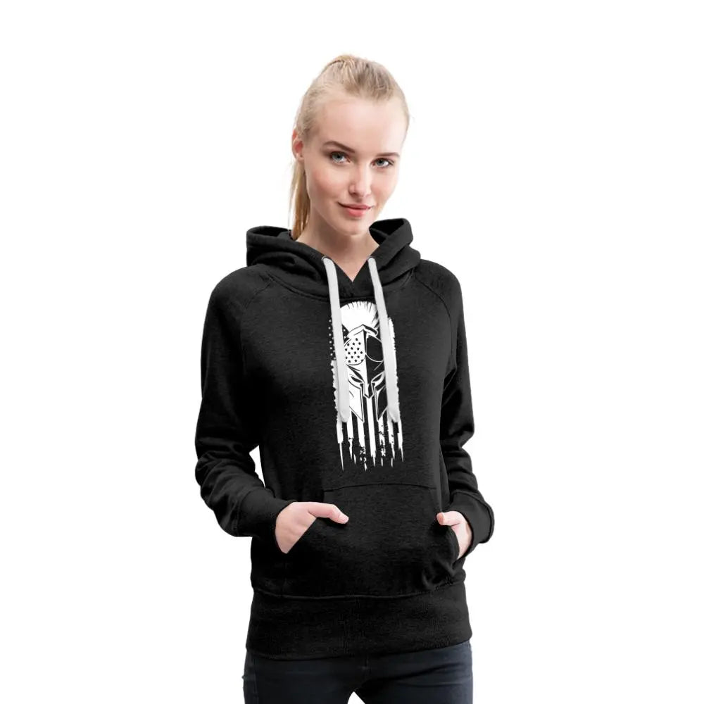 (white logo) Warrior’s Pride Women’s Hoodie - charcoal grey