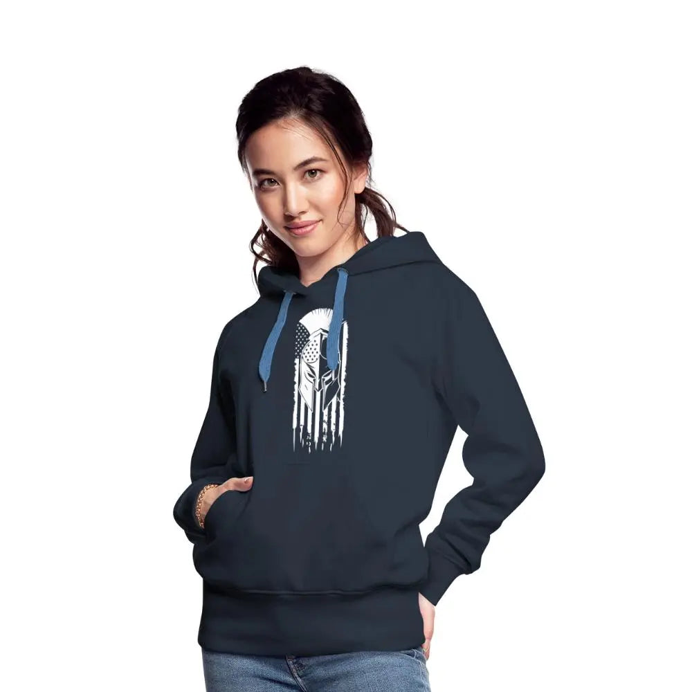 (white logo) Warrior’s Pride Women’s Hoodie - navy